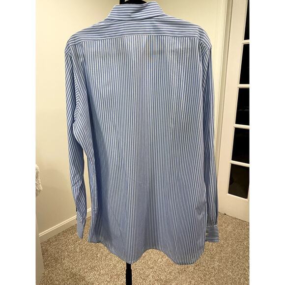 Tom Jones Corporate Image Blue/White Pinstriped Button Down Shirt - Approx. 2XL - Picture 2 of 4